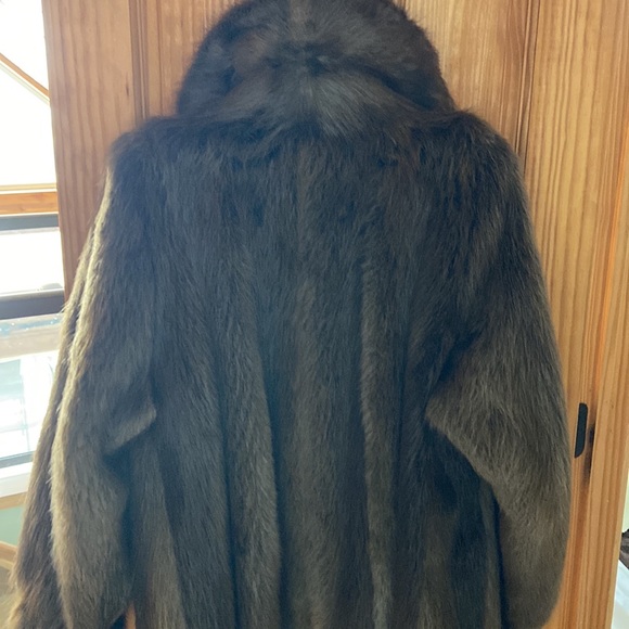 REVILLON Authentic Genuine Long Hair Beaver Fur 3/4 Length Coat - Picture 3 of 4
